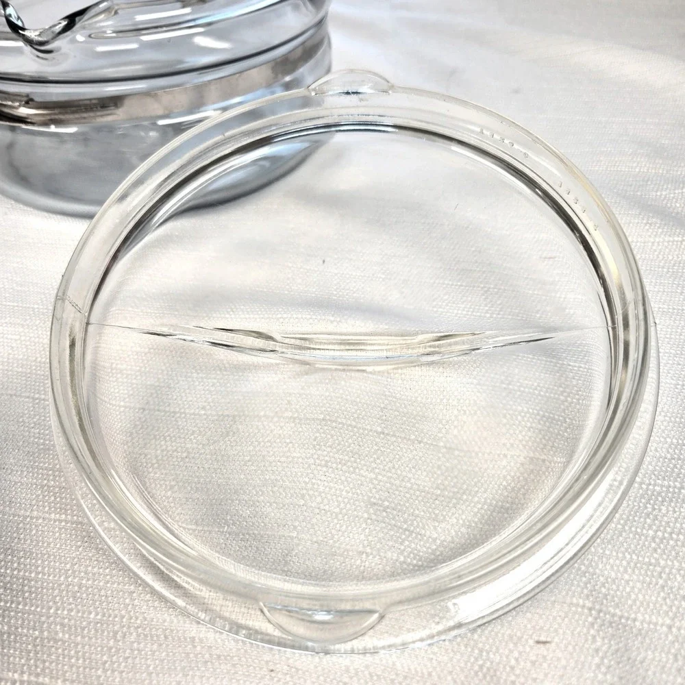 Vintage Pyrex Stovetop Flameware Clear Glass‎ 1.5 Quart Saucepan with Lid
